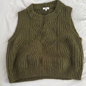 Madewell Olive Cable Knit Sweater Vest